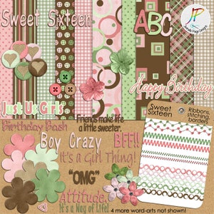 Digital Scrapbooking Kit, Girls Scrapbook Kit, Scrapbook Kit, Scrapbooking Kit for Girls, Birthday Scrapbook Kit, DIY Crafts for Adults