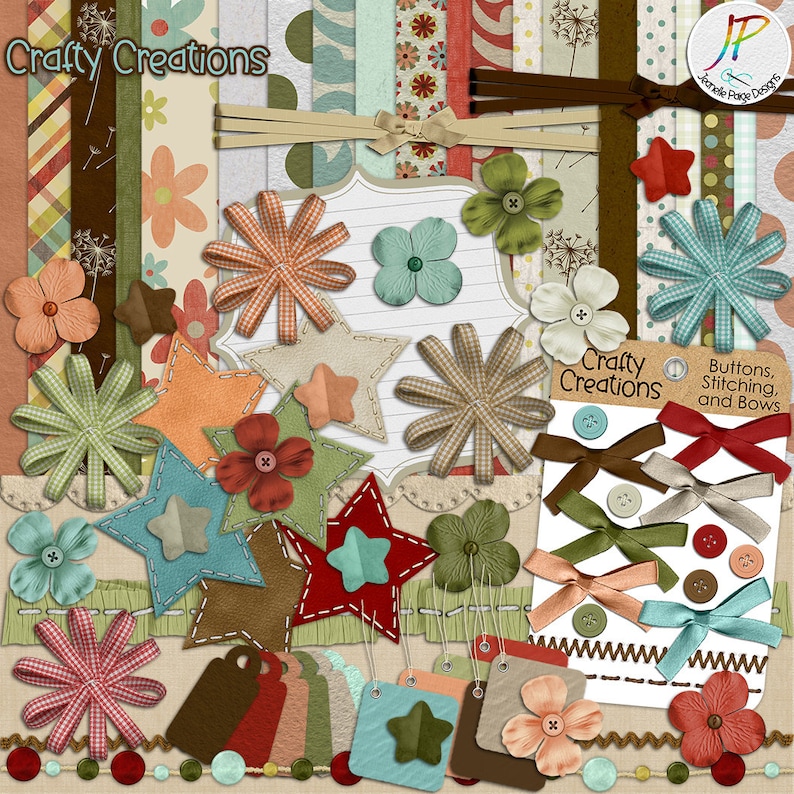 Digital Scrapbooking Kits, Scrapbooking Digital, Digital Paper, Scrapbook Supplies, Digital Crafts, Scrapbook Paper, Crafty Creations image 1