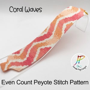 Peyote Beaded Bracelet Pattern, Beaded Bracelet Tutorial, Bracelet Pattern, Coral Peyote Stitch Bracelet, Peyote Stitch Pattern image 7