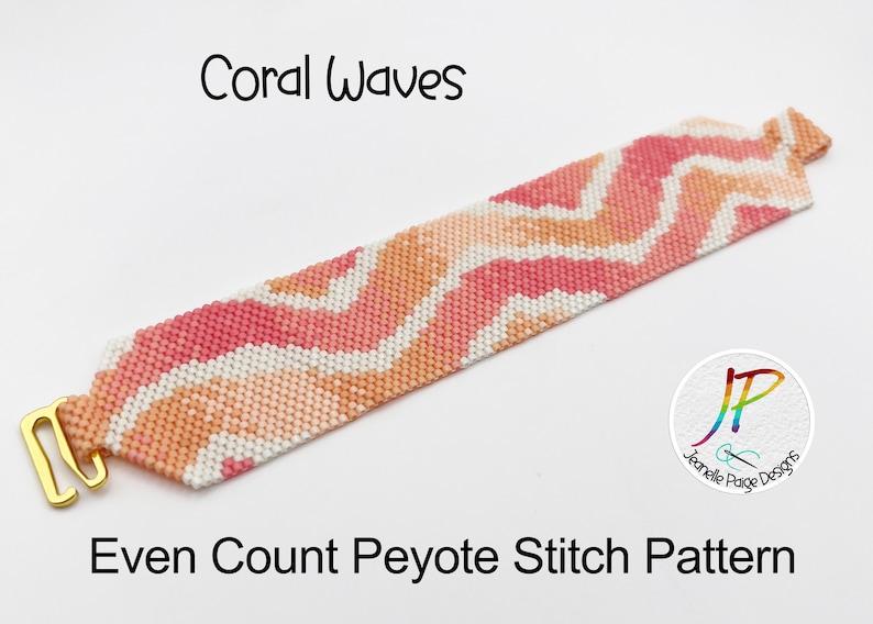 Peyote Beaded Bracelet Pattern, Beaded Bracelet Tutorial, Bracelet Pattern, Coral Peyote Stitch Bracelet, Peyote Stitch Pattern image 6