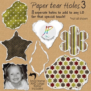 Bordo carta strappata, Kit di scrapbooking digitale, Grafica digitale, Elementi di scrapbook digitale, Carta strappata png, Scrapbooking digitale