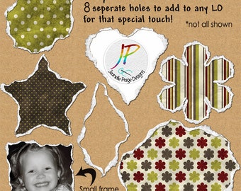Torn Paper Edge: Digital Scrapbooking Graphics (PNG)