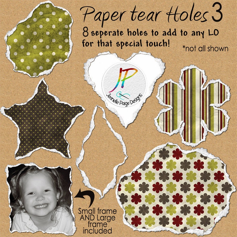 Torn Paper Edge, Digital Scrapbooking Kits, Digital Graphics, Digital Scrapbook Elements, Torn Paper png, Digital Scrapbooking zdjęcie 1