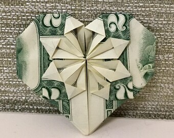 Items Similar To Money Origami Money Shirt Real Canadian Money - money heart or money shirt with tie origami your choice of one dollar or two dollar bill
