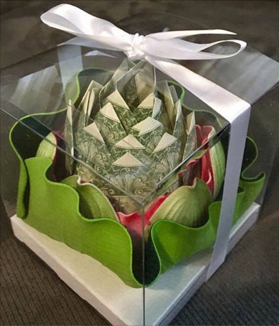 Money Origami lotus flower constructed with 12 real dollar Etsy