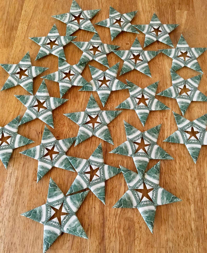 5 Point Star Money Origami Constructed With 5 Real Dollar Etsy