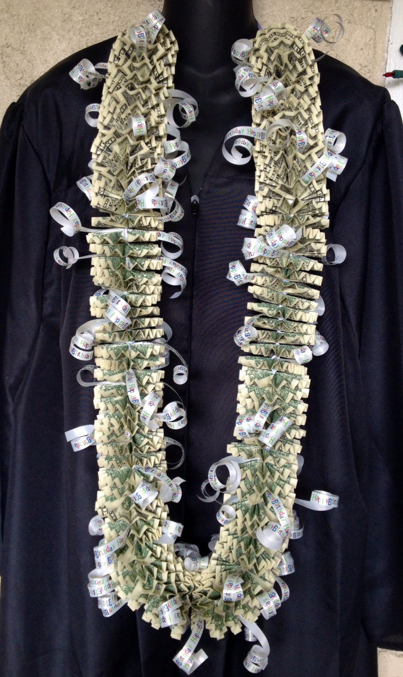 Happy birthday Money lei for birthdays constructed with 100 | Etsy