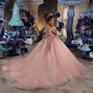 Blush rosa Pailletten Blumenmädchenkleid, Tüll Blumenmädchenkleid, Blumenmädchen Kleid aus Spitze, Rosa Blumenmädchenkleid, Junior Brautjungfer Kleid