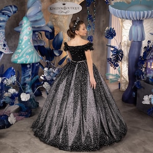 Blumenmädchen Kleid, Blumenmädchen Kleid Tüll, Blumenmädchen Kleid Spitze, Schwarzes Blumenmädchen Kleid, Erstkommunion Kleid, Junior Brautjungfer Kleid