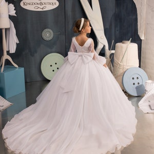 Blumenmädchenkleid, Organza Blumenmädchenkleid, Tüll Blumenmädchenkleid, Spitze Blumenmädchenkleid, Elfenbein Blumenmädchenkleid, Erstkommunionkleid