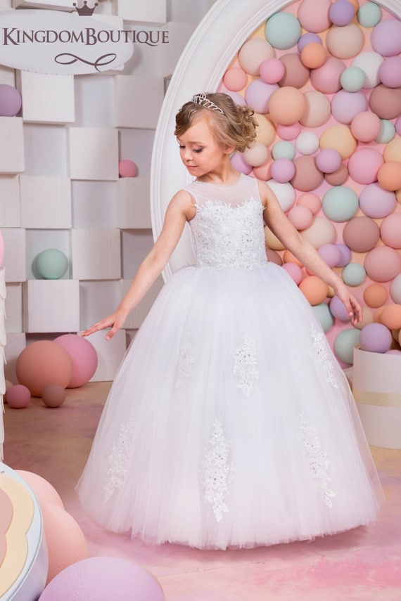 white childrens bridesmaid dresses uk Isabella Bridesmaid Dress - White main image 1