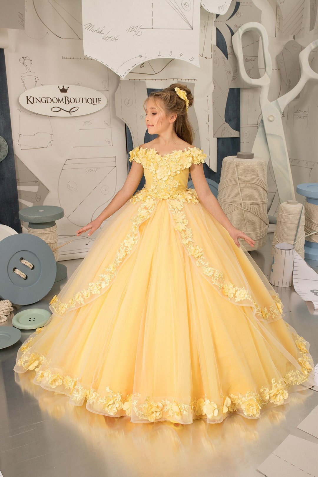 Flower Girl Dress, Tulle Flower Girl Dress, Lace Flower Girl