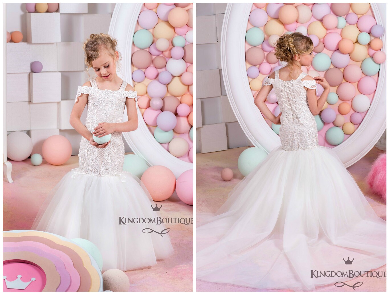 Mermaid style on sale flower girl dress