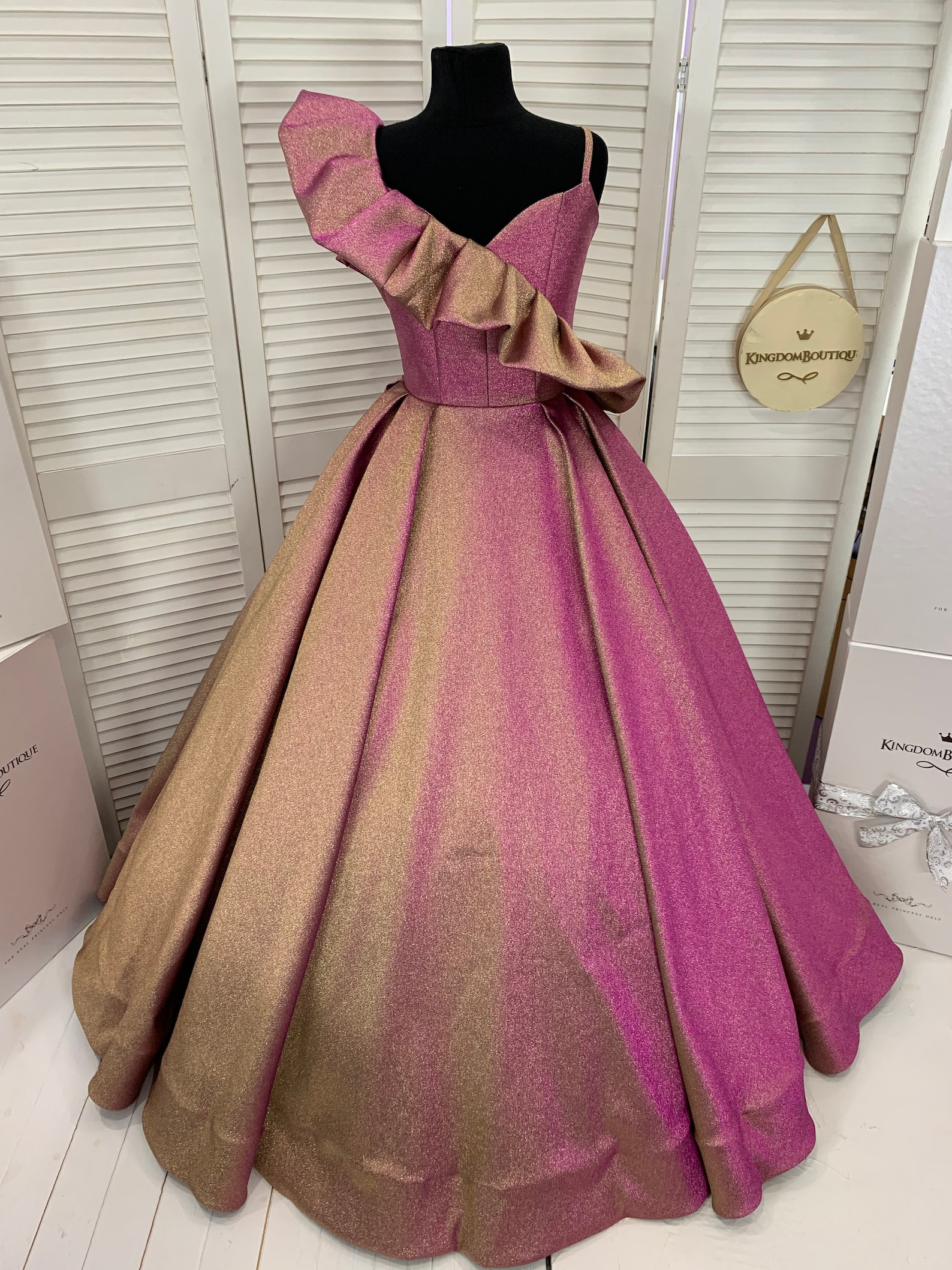 Rose Gold Flower Girl Dress Birthday Wedding Party Holiday Etsy