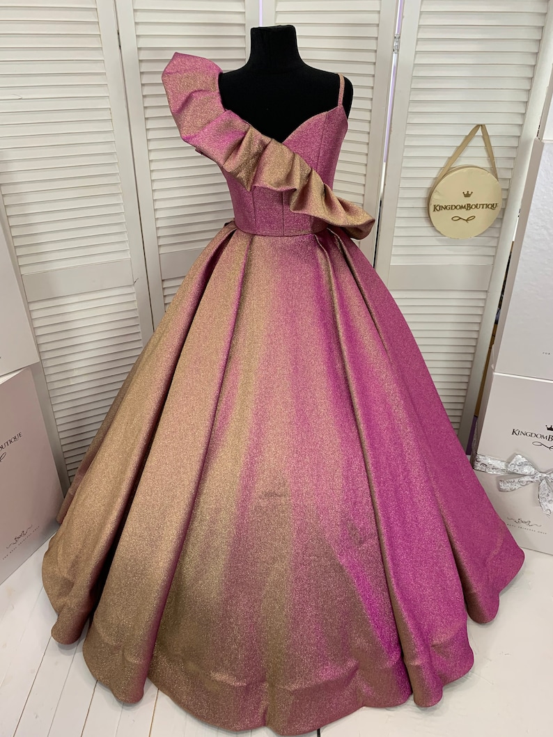 Rose Gold Flower Girl Dress Birthday Wedding Party Holiday Etsy