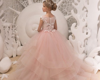 Ivory and Blush Pink Lace Tulle Formal Flower Girl Dress for - Etsy Ivory and Blush Pink Lace Tulle Formal Flower Girl Dress for - Etsy