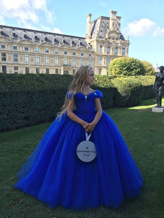 Robe de princesse bleu roi pour fille Tiffany