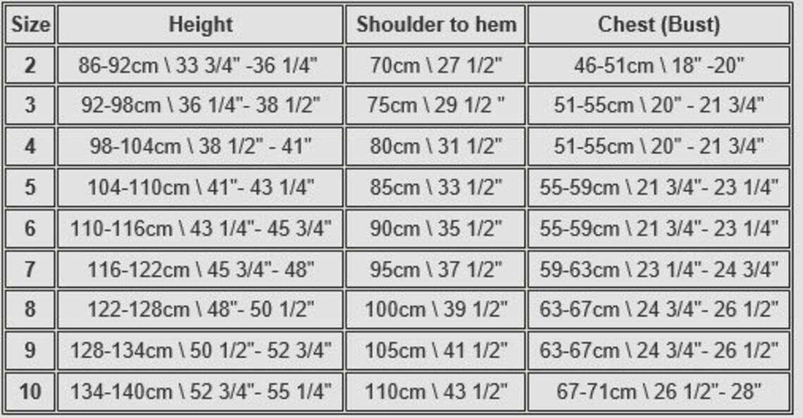 blush prom size chart