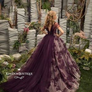 Lila und Blush tüll formelle Blumenmädchen Kleid für besonderen Anlass Brautjungfer Party Hochzeit Festzug Geburtstag Fotoshooting Weihnachten