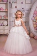Ivory Flower Girl Dress - Birthday Wedding Party Holiday Bridesmaid Ivory Lace Tulle Flower Girl Dress 14-689 