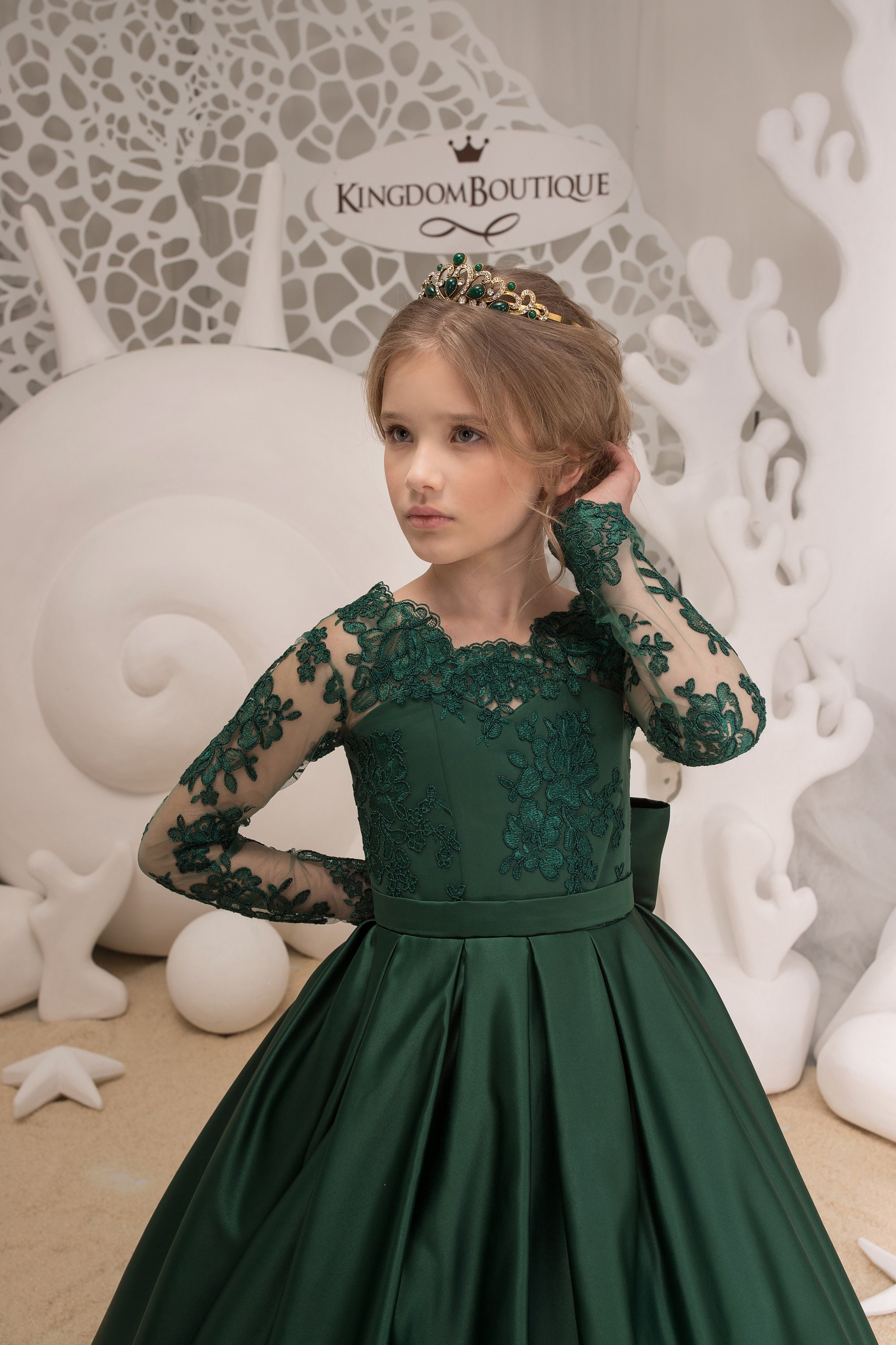 Girls emerald hotsell green dress