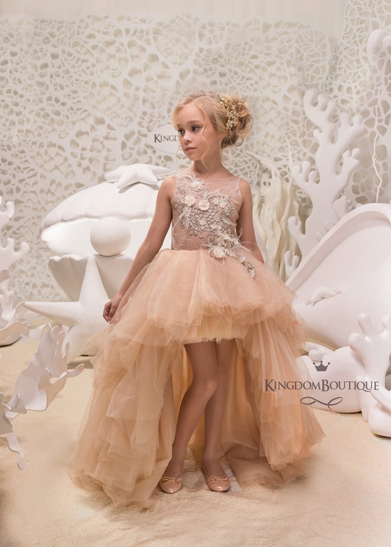 Girls gold formal dress deals