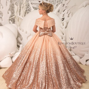 Blush Sparkling Sequins formal flower girl dress for special occasion bridesmaid party wedding pageant birthday photoshoot