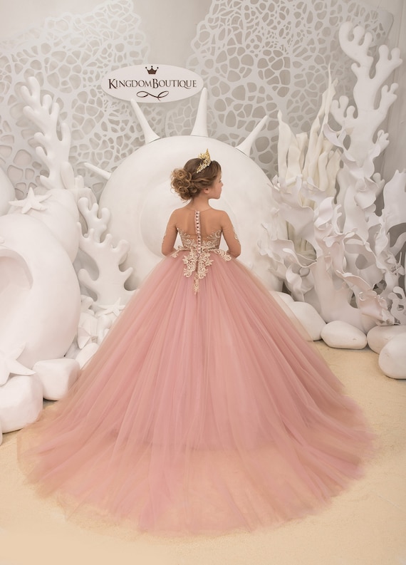 Wedding Dresses Rose Colored Flower Girl Dresses Blush Pink Gold