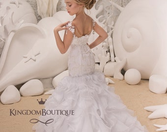 White Tulle Formal Flower Girl Dress for Special Occasion