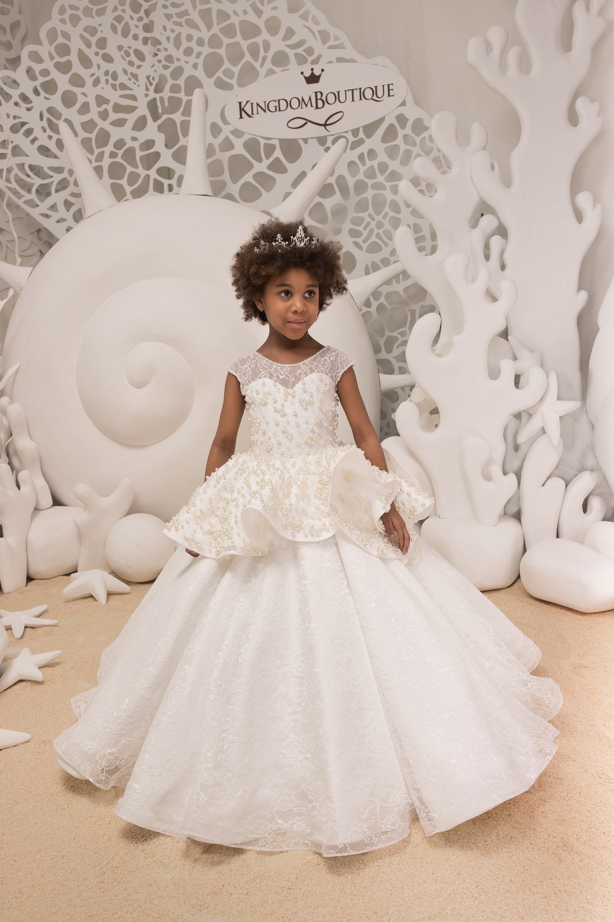 ivory lace tulle flower girl dress
