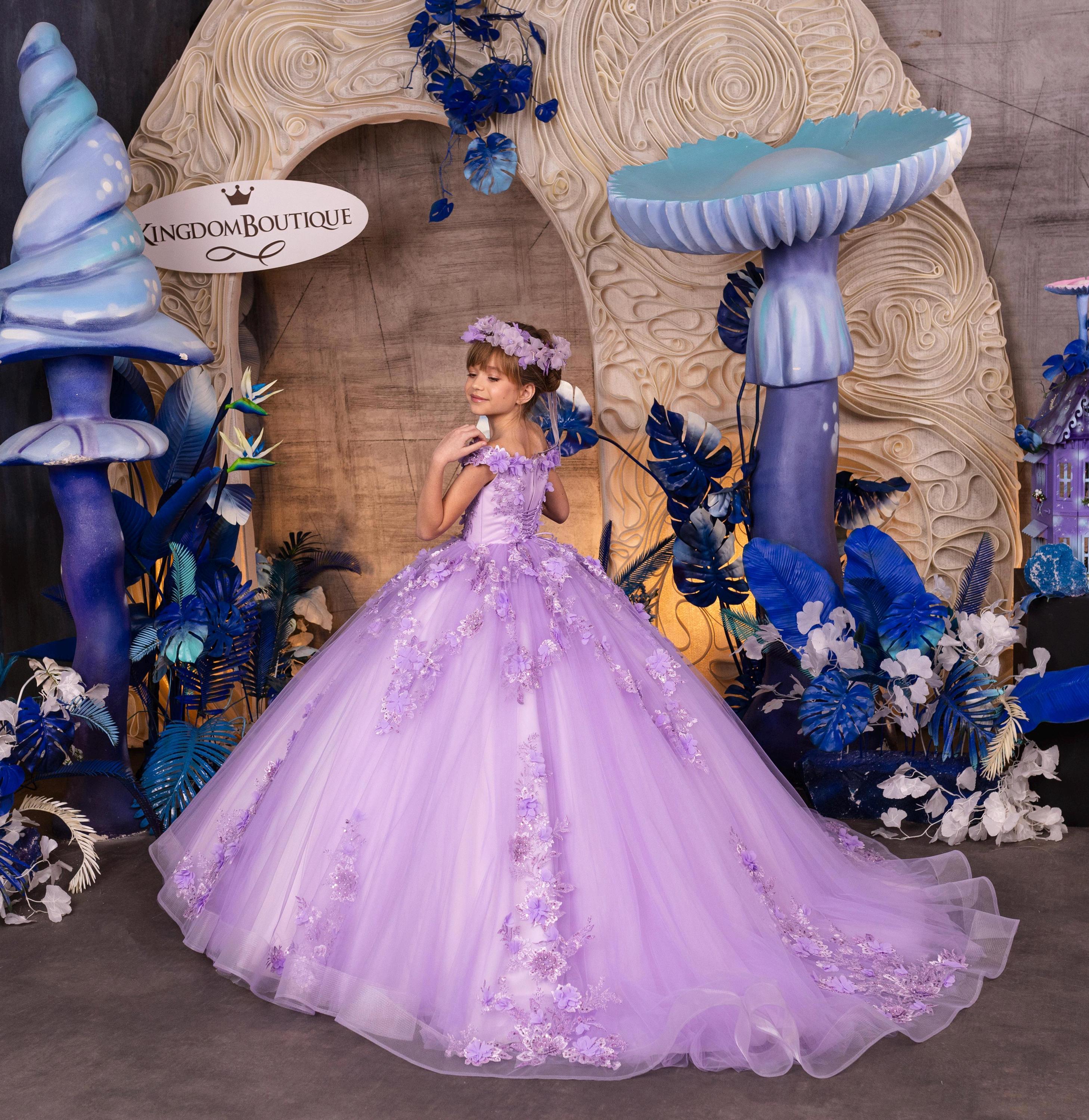 light purple fancy dress Fancy dress, Tulle Fancy dress, Lace Fancy dress, Lilac Fancy dress, First communion dress, Junior bridesmaid dress