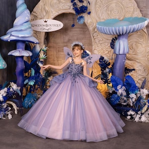 Blumenmädchen Kleid, Tüll Blumenmädchen Kleid, Spitze Blumenmädchen Kleid, Jeans blau und blush rosa Kleid, Erstkommunion Kleid