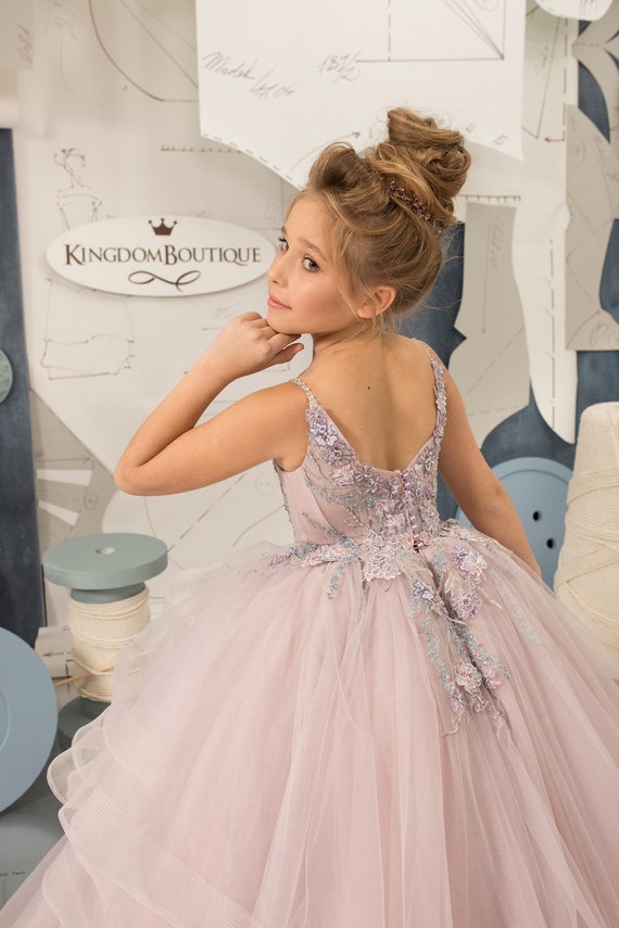 Flower Girl Dress Tulle Flower Girl Dress Lace Flower Girl Dress Blush Pink Wedding Dress First Communion Dress Junior Bridesmaid Dress Etsy UK