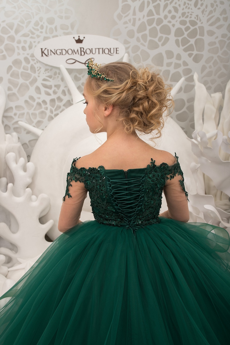 Vert émeraude et beige fleur fille robeanniversaire mariage Etsy