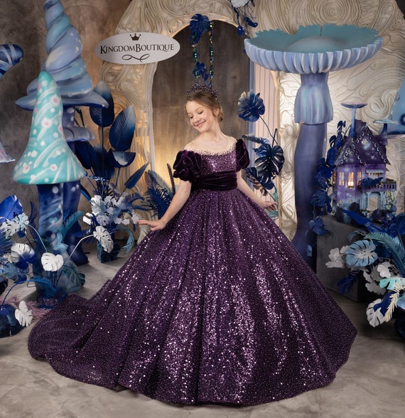 slim fit dress slacks Trendy Princess Junior Purple Beaded Long Prom Gown SREAL118