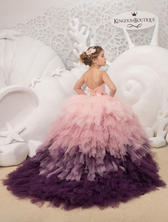 11 años Vestido de Dama de Honor nuevo Flores Niña Fiesta Concurso morado rosa marfil azul 12 M 