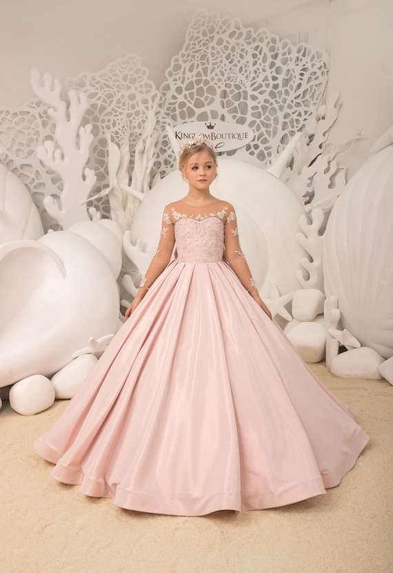 blush flower girl dresses