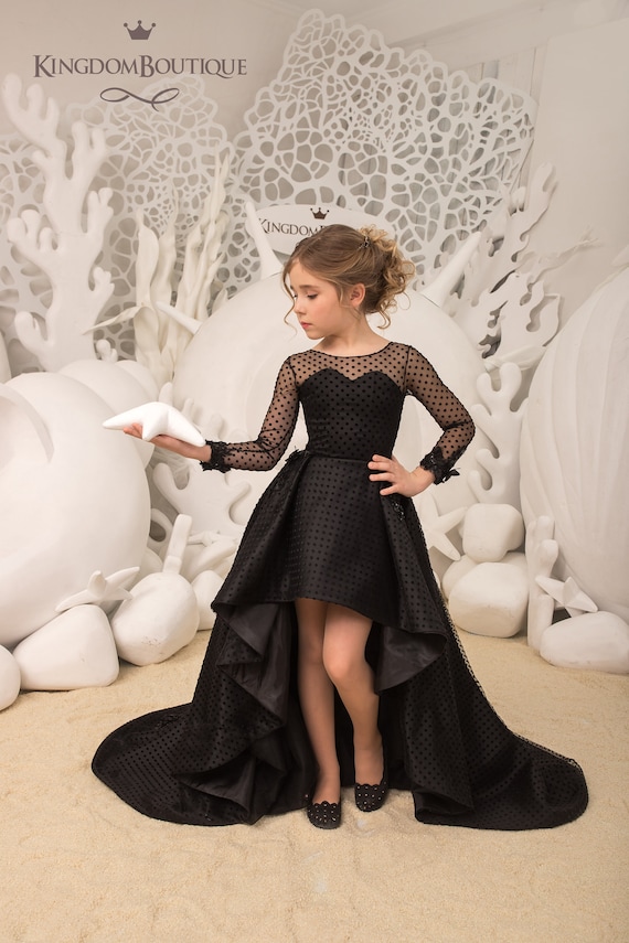 flower girl dresses in black