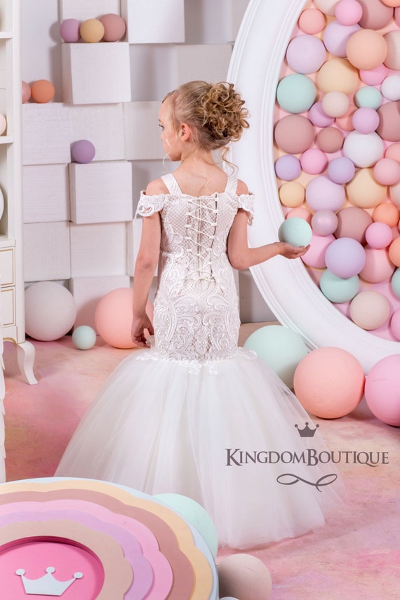 mermaid style flower girl dress