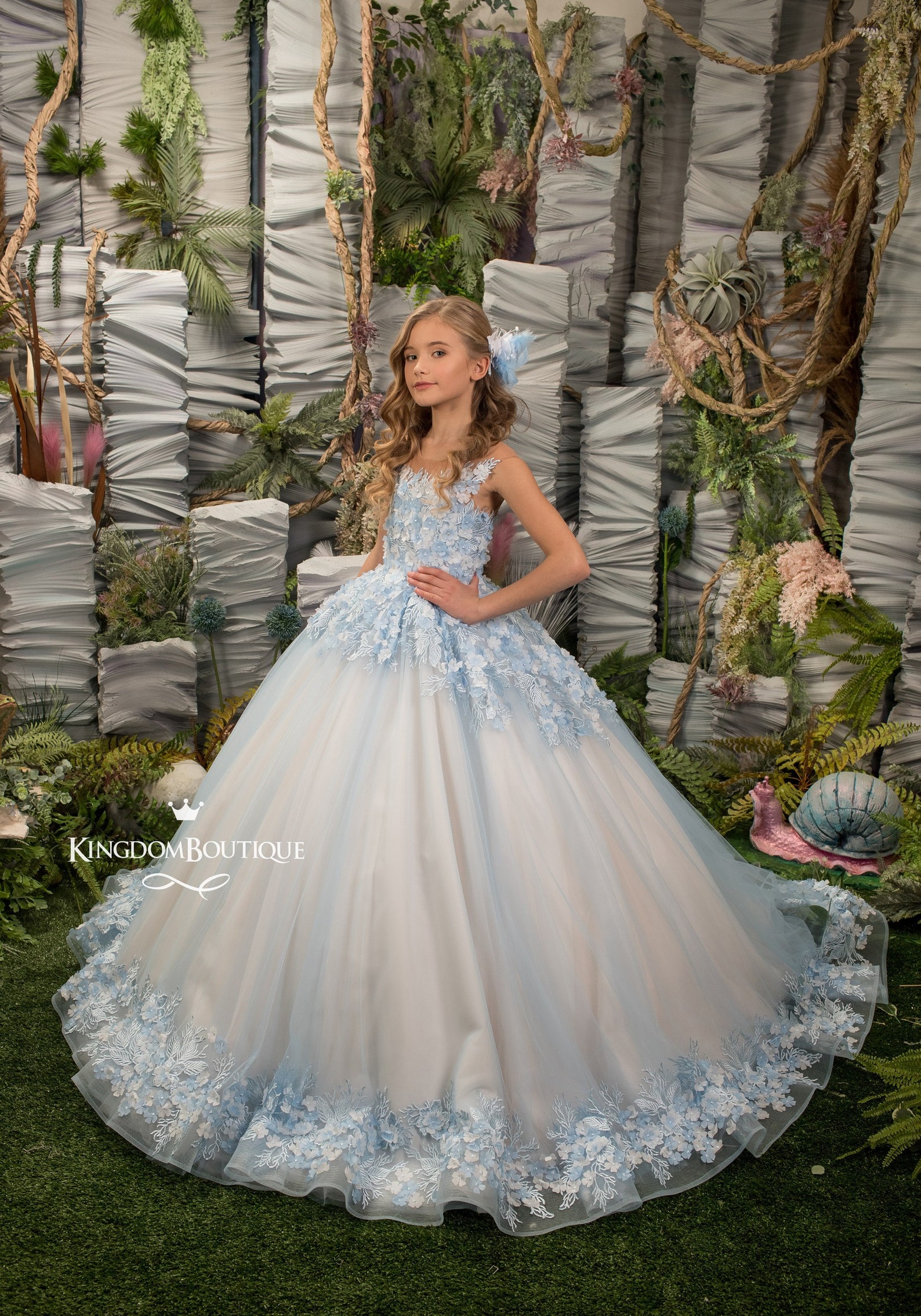 Light Blue Ivory Lace Tulle Formal Flower Girl Dress for Etsy — free download