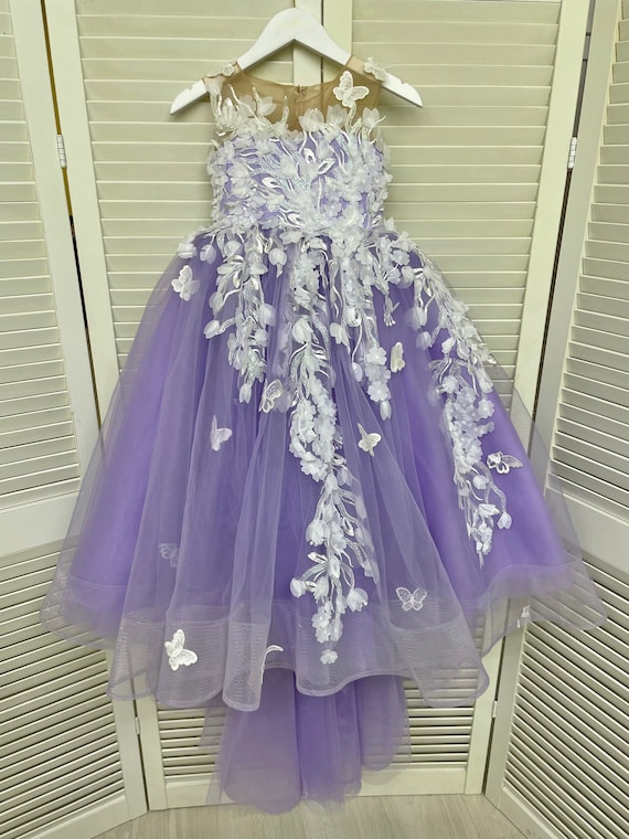 Lace Tulle Wedding Flower Girl Dress Party Pageant Formal Occasion Sz 3T-8 FG351 