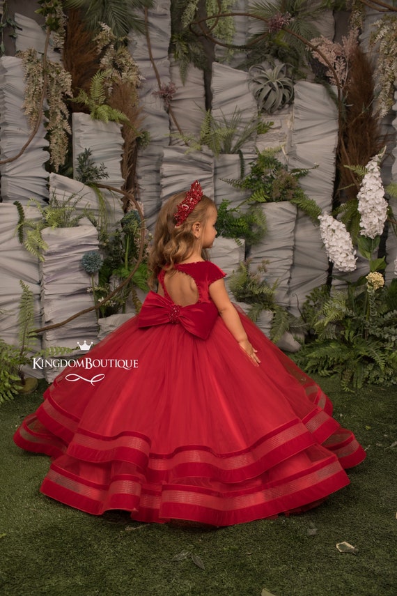 Princa Niños Niñas Bowknot Flor Tul Vtido De Fita Vtido De Dama