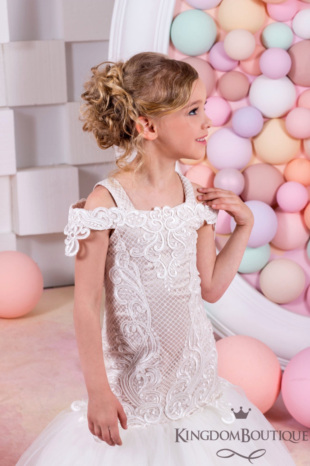 Robe Formelle Fille GF Ferre Italie à Motifs Floraux Avec Jupon - Taille 14 - Occasion Excellent état