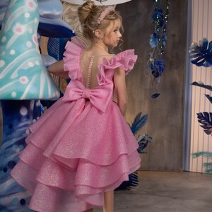 Blumenmädchen Kleid, Tüll Blumenmädchen Kleid, Blumenmädchen Kleid aus Spitze, Rosa Blumenmädchen Kleid, Erstkommunion Kleid, Junior Brautjungfer Kleid