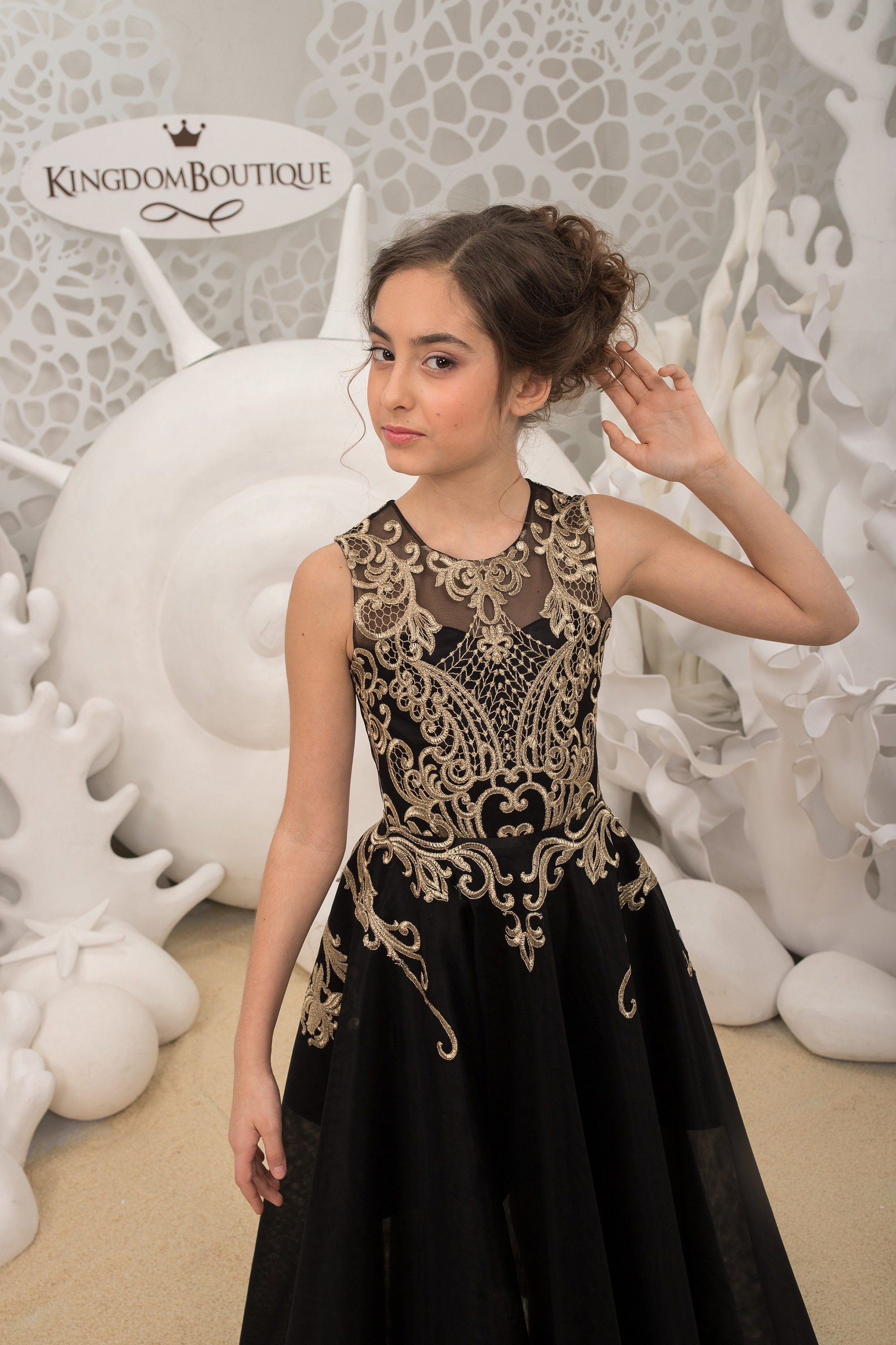 green emerald velvet dress Hibiscus Flower Empress Maxi in Black + Gold main image 1