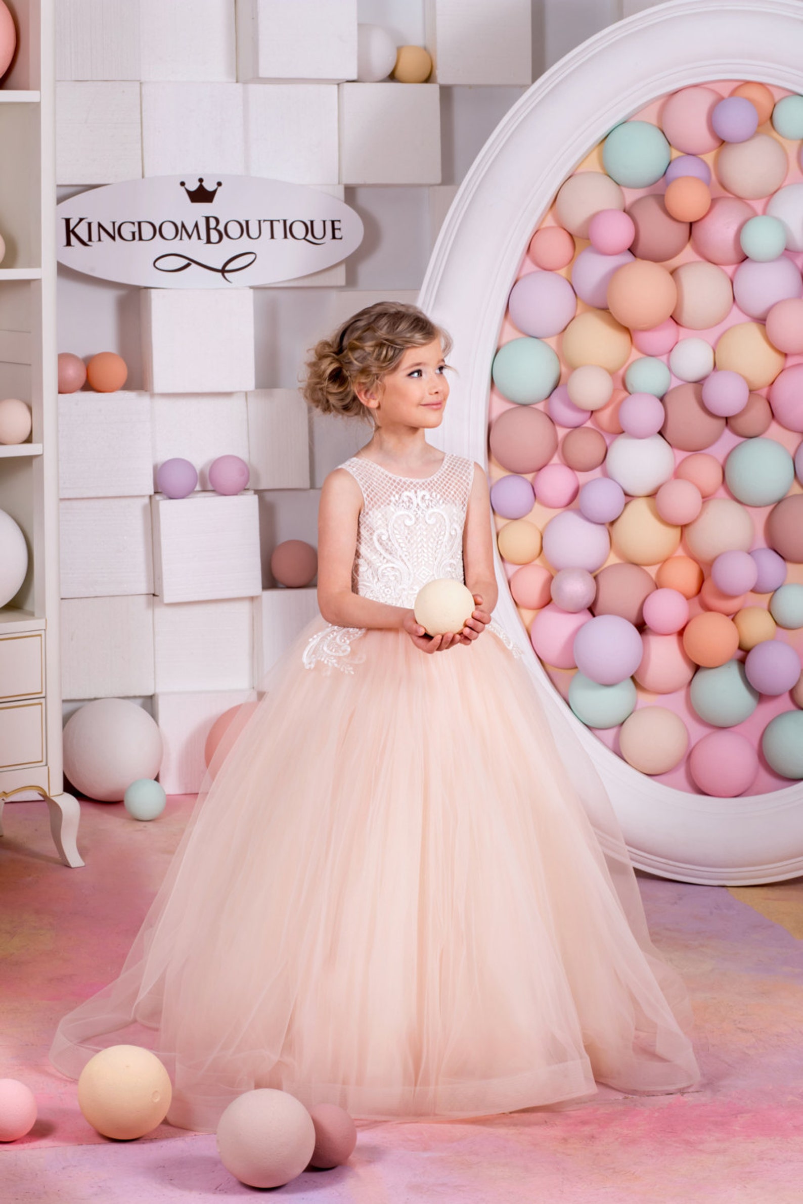 Blush Flower Girl Dress Holiday Bridesmaid Wedding Party Etsy