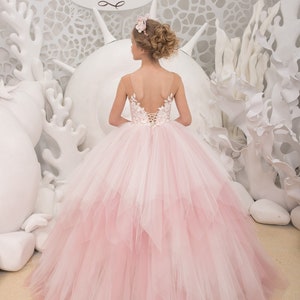 Blossom Petal pink and Ivory Tulle Dress