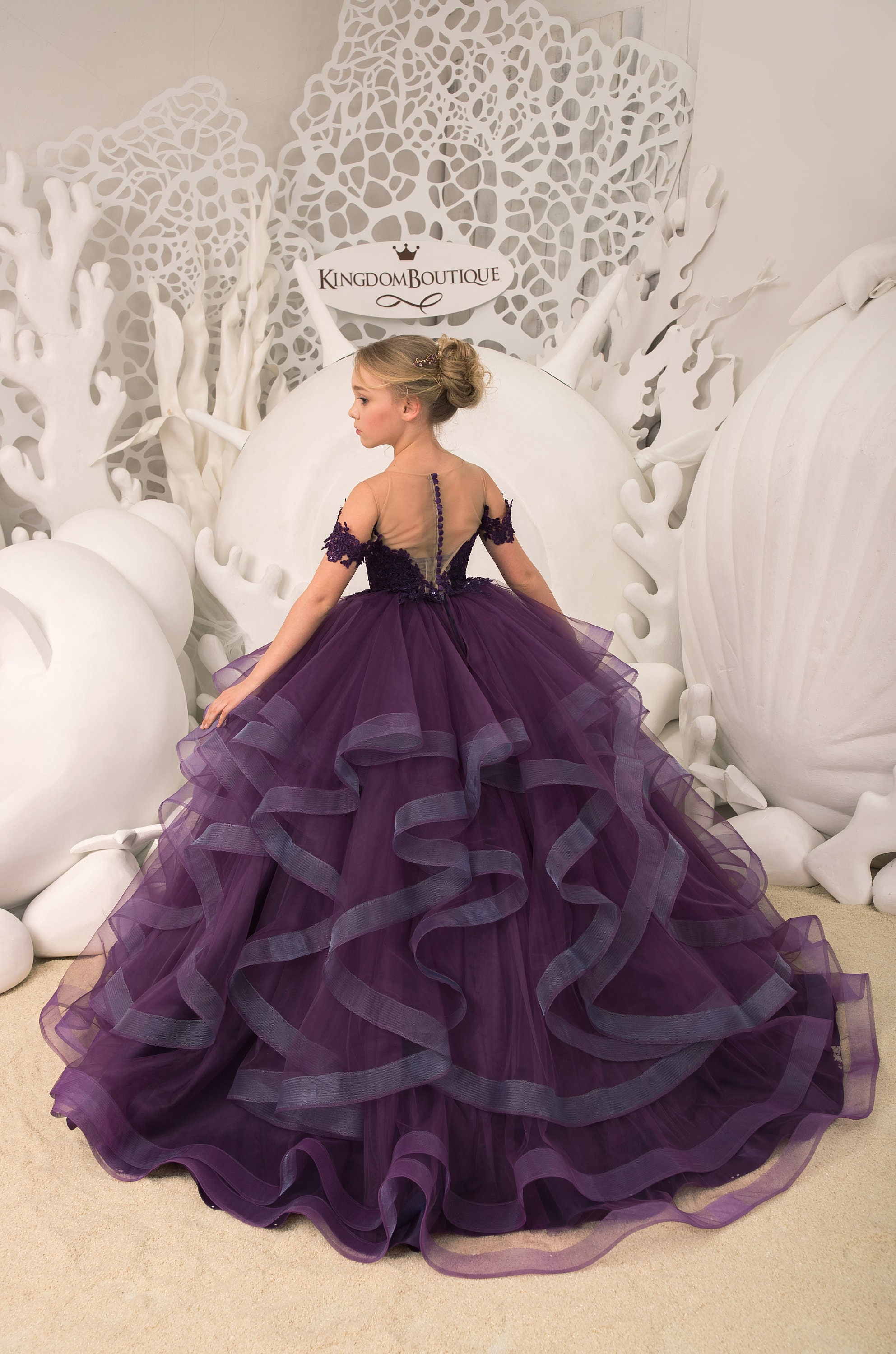 Kleid Kinder CQDY Blumenmädchen Kleider Für Hochzeit Mädchen Blumenspitze Kleid Blumenkleid Festzug Brautjungfer Taufe 2-13 Jahre, Elfenbeinfarben, 10-11 Jahre Blumenmädchen Kleider Hochzeit