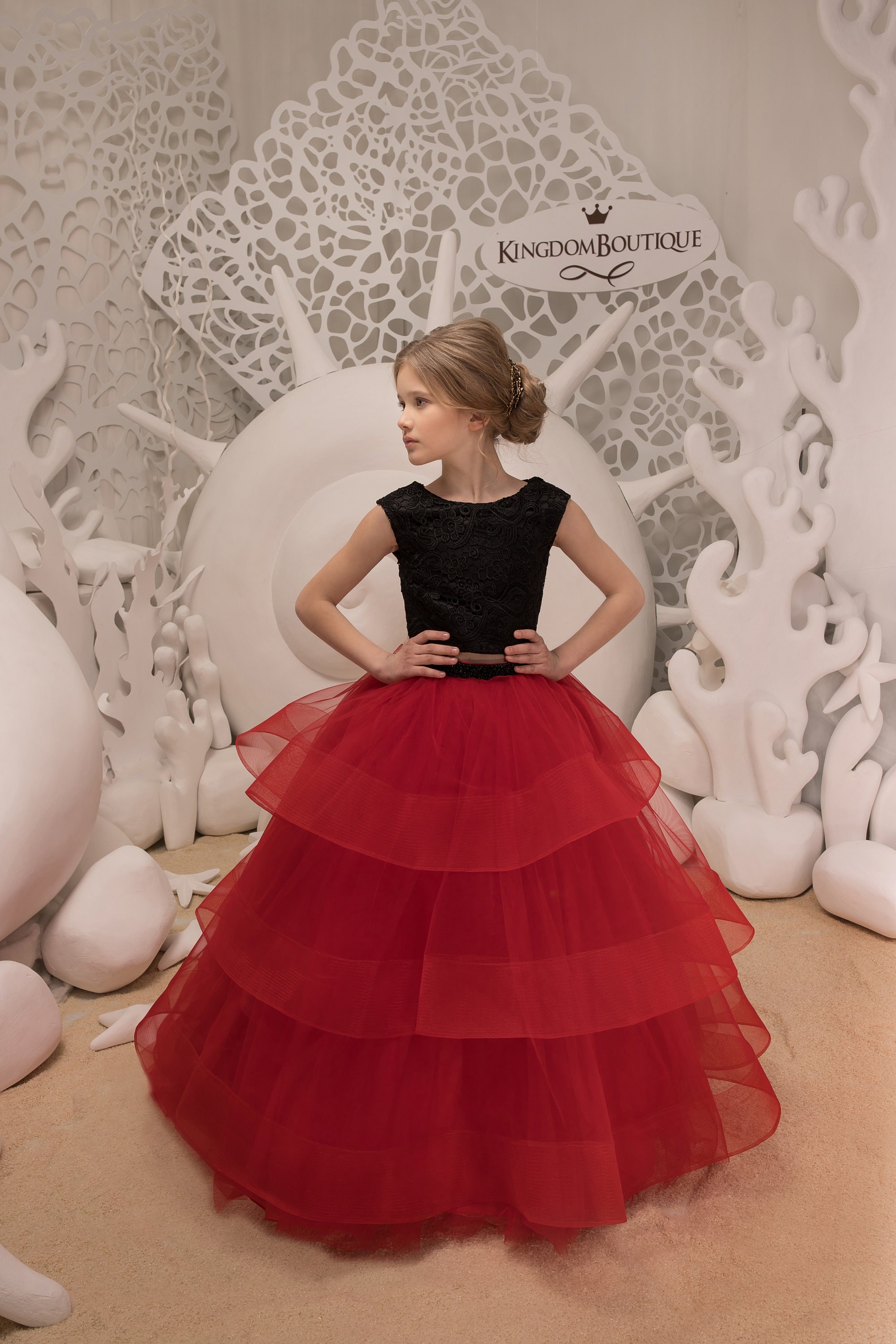 fitted lace wedding dress A Line Black and Red Sweetheart Party Dress, Short Tulle Lace Homecomi –  Anneprom