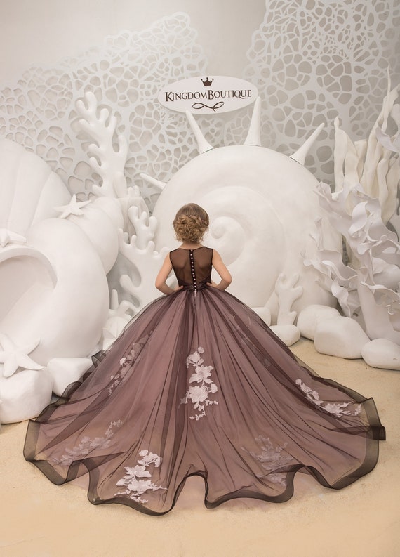 Chocolate Fairy Prom Dress Ball Gown Flower Girl Dress for Graduation, Wedding party, Bridesmaid Chocolate Fairy Prom Dress Ball Gown Flower Girl Dress for Graduation, Wedding party, Bridesmaid